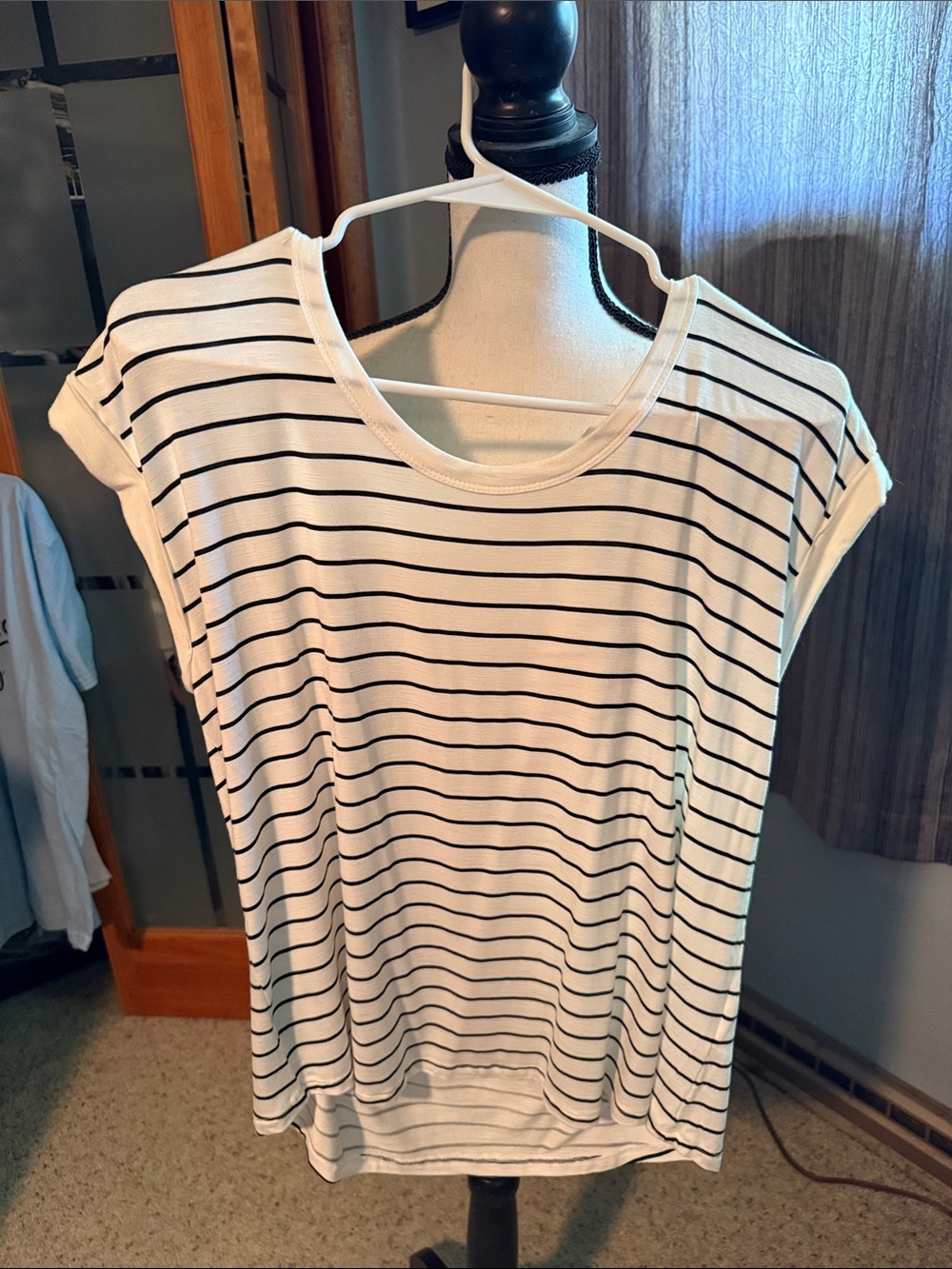 Maurices White Tee with Black Stripes